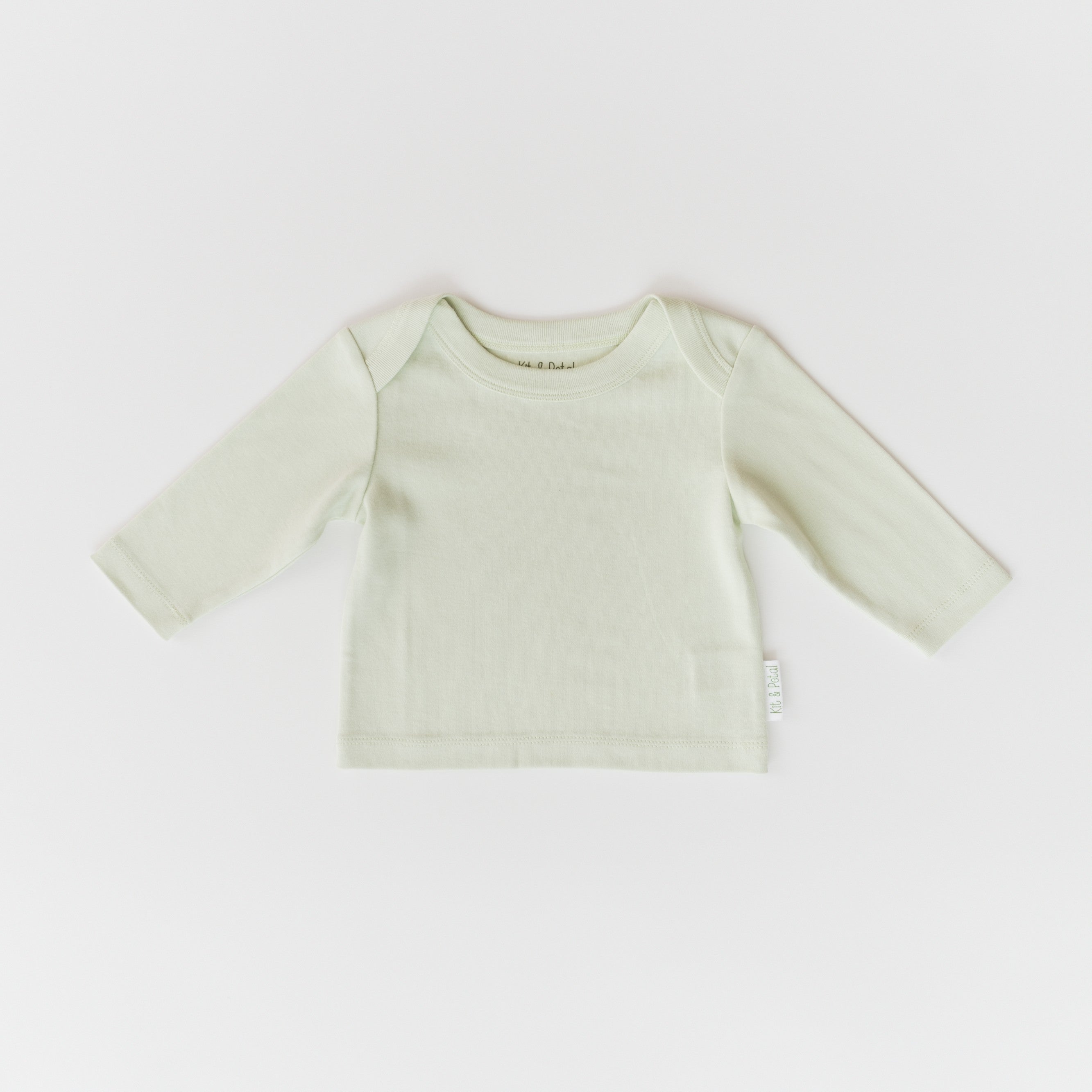 Organic cotton baby long sleeve shirt in leafy green