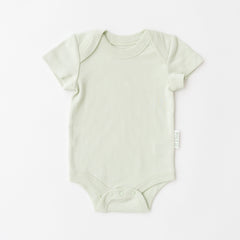 Organic cotton baby short sleeve bodysuit in leafy green