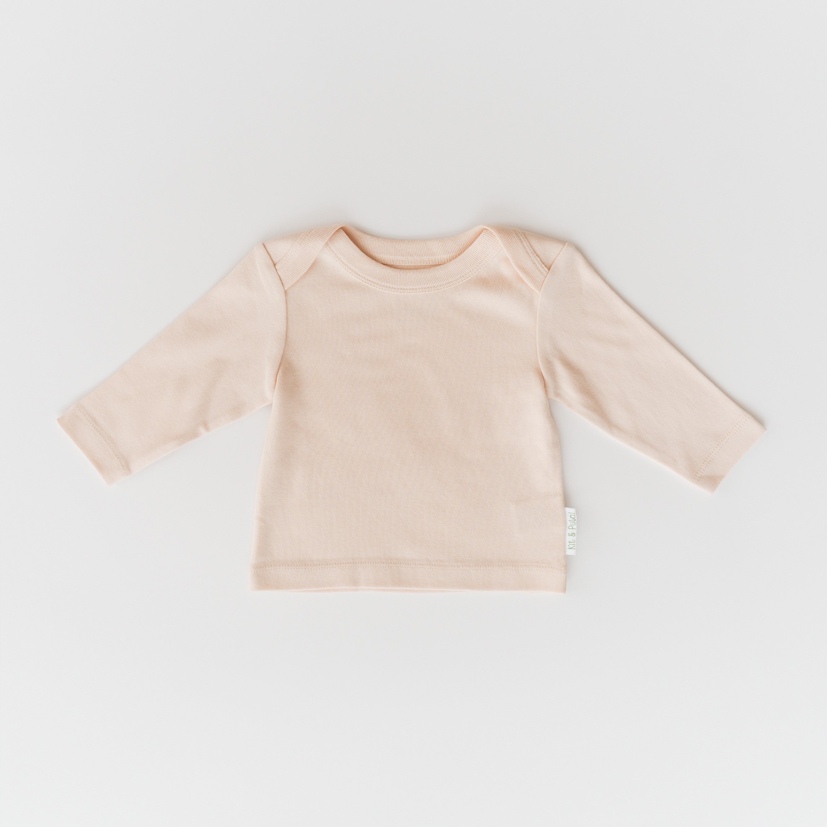 Organic cotton baby long sleeve shirt in rosy peach