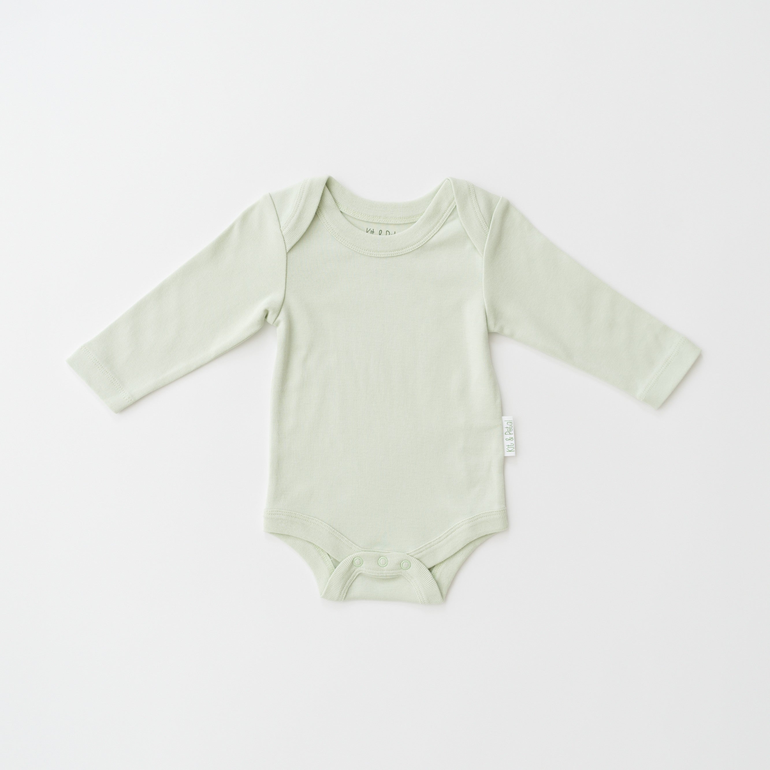 Organic cotton baby long sleeve bodysuit in leafy green