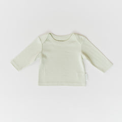 Organic cotton baby long sleeve shirt in leafy green