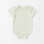 Organic cotton baby short sleeve bodysuit in leafy green