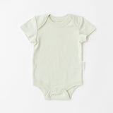 Organic cotton baby short sleeve bodysuit in leafy green