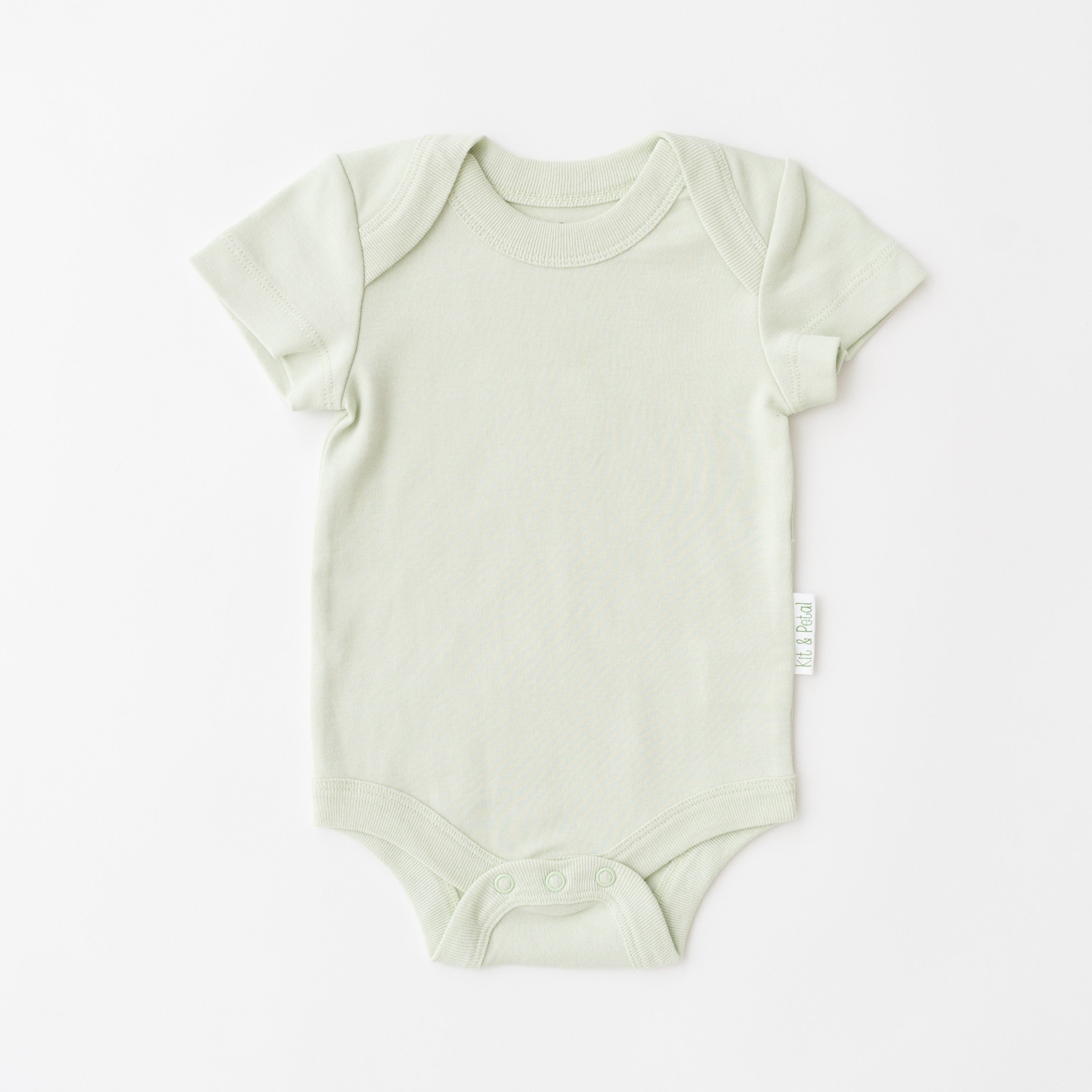 Organic cotton baby short sleeve bodysuit in leafy green