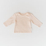 Organic cotton baby long sleeve shirt in rosy peach