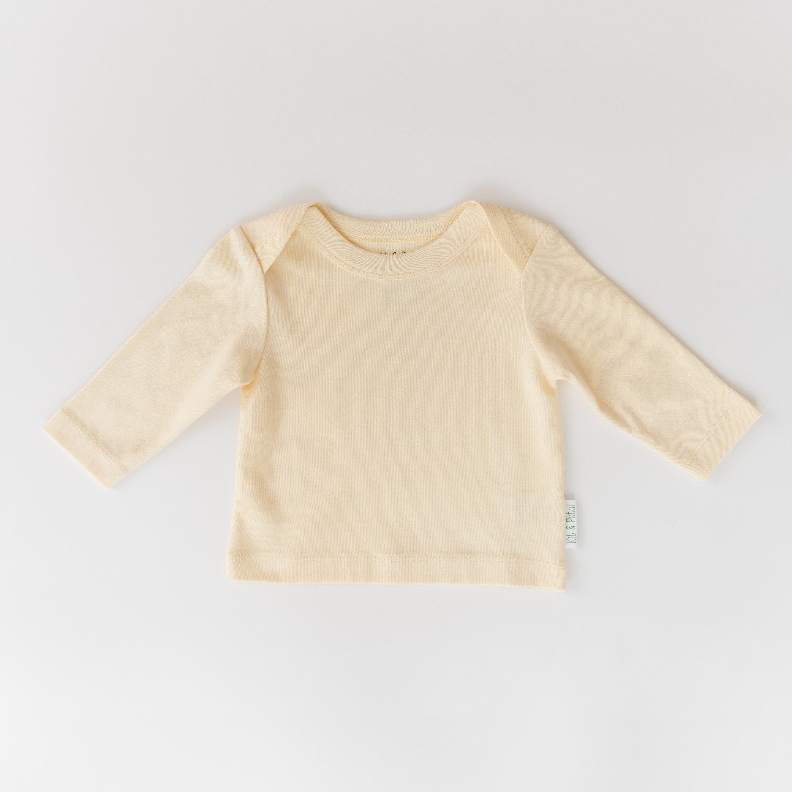 Organic cotton baby long sleeve shirt in sunny yellow